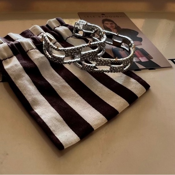 Alexis Bittar Encrusted Lattice Hoop Earrings - Picture 7 of 7